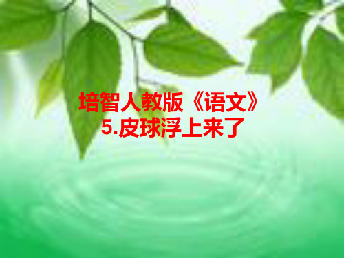 培智人教版《语文》5皮球浮上来了