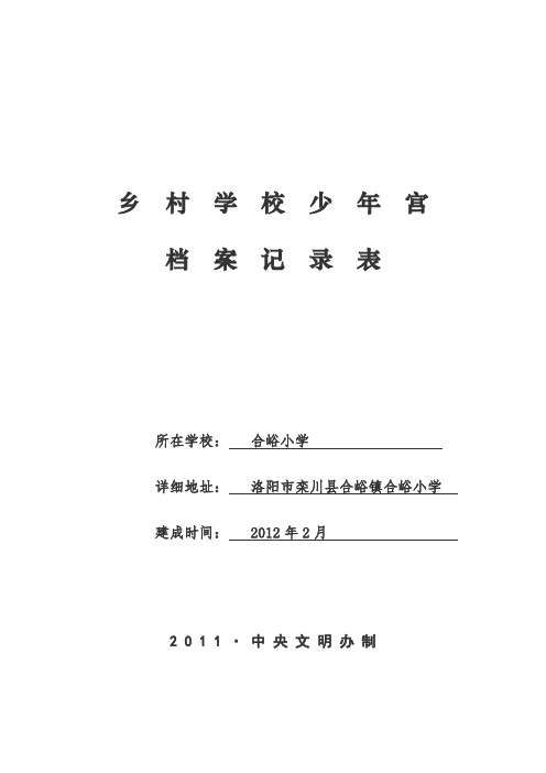 乡村学校少年宫档案记录表.doc