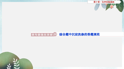 高考化学总复习第10章化学实验基础微专题强化突破20综合题中沉淀洗涤的答题规范课件新人教版