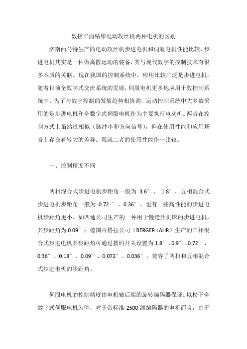 电动攻丝机采用的伺服电机和步进电机的区别