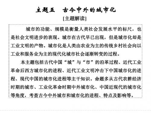 高考历史二轮复习(通史版)：微型热点主题突破 主题五 古今中外的城市化 课件(11张PPT)
