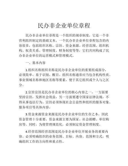 民办非企业单位章程 (8)