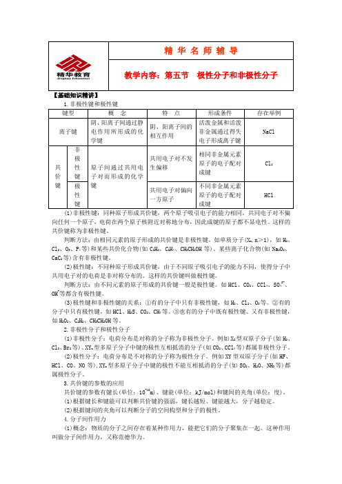 第五节 极性分子和非极性分子