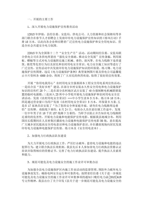 最新电力设施保护工作总结