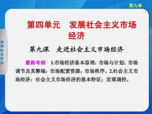 2013年高考政治第一轮复习 第四单元 第9课