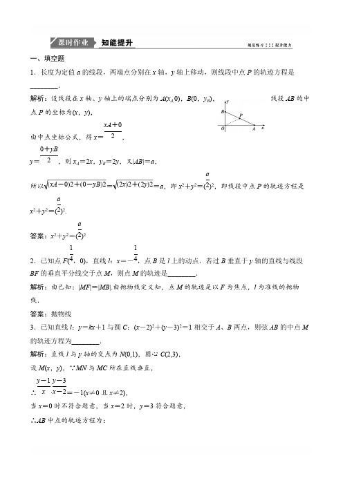 2019版一轮优化探究理数(苏教版)练习：第九章 第九节曲线与方程含解析