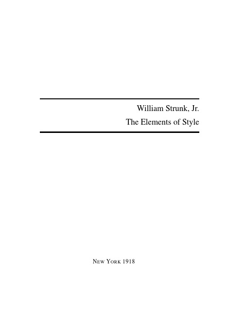 The Elements of Style