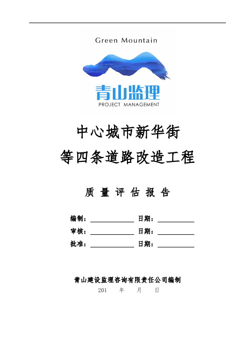 市政道路改造工程评估方案报告