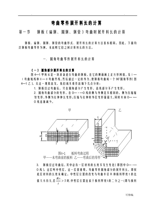 弯曲零件展开料长的计算