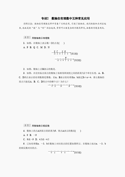 专训2 数轴在有理数中五种常见应用