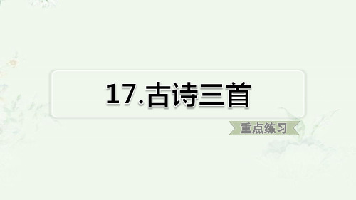 部编版三年级上册语文 第17课 古诗三首 课后习题重点练习课件