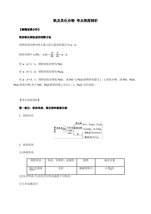 (人教版)2019-2020学年高三化学一轮复习 铁及其化合物 考点深度剖析(解析版)