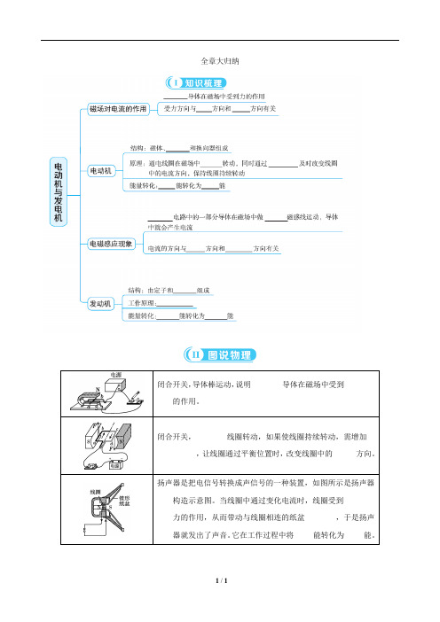 沪粤版9年级物理下册第17章电动机与发电机全章大归纳及同步练习题(含答案)