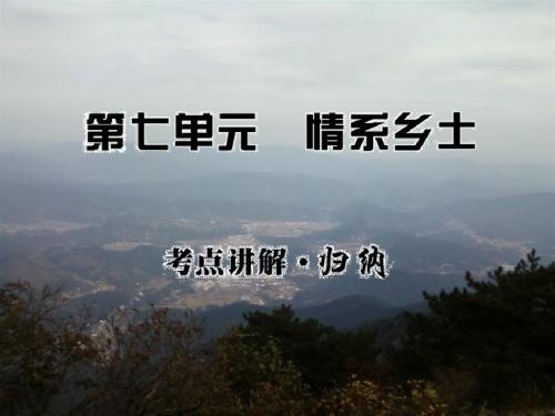 第七单元“情系乡土”考点讲解·归纳 7(新人教版·选修)(19张ppt)