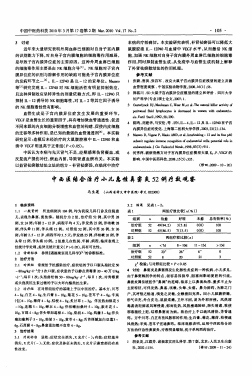 中西医结合治疗小儿急性鼻窦炎52例疗效观察