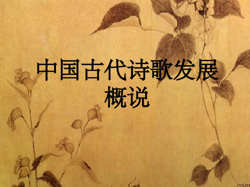 高中语文中国古代诗歌发展概说