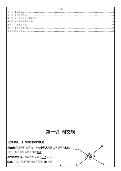 初一数学寒假讲义