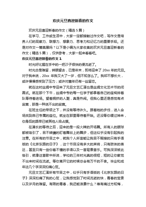 欢庆元旦喜迎新春的作文（精选5篇）