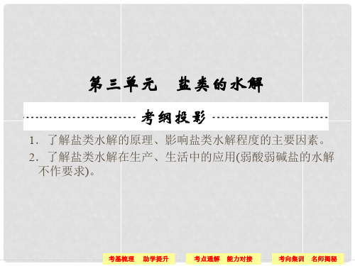 高考化学一轮复习 专题7 第3单元盐类的水解课件 苏教