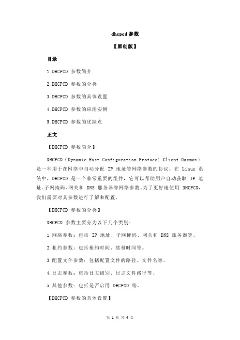 dhcpcd参数