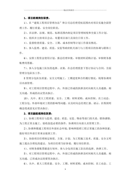 岗位职责牌