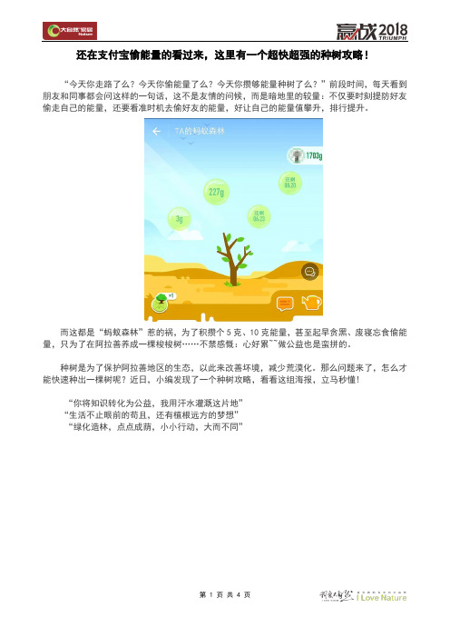 还在支付宝偷能量的看过来,这里有一个超快超强的种树攻略!