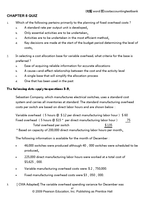 (完整word版)costaccountingtestbank