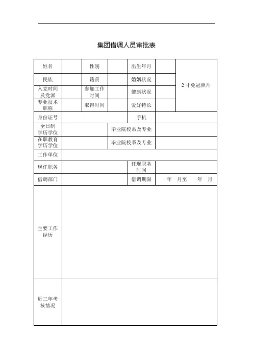借调人员审批表