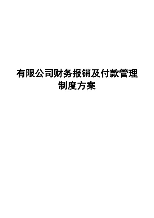 有限公司财务报销及付款管理制度方案