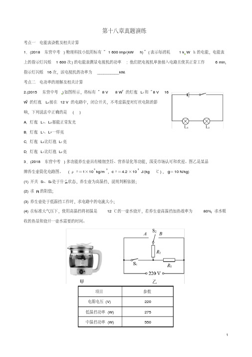 中考物理总复习第十八章电功率真题演练