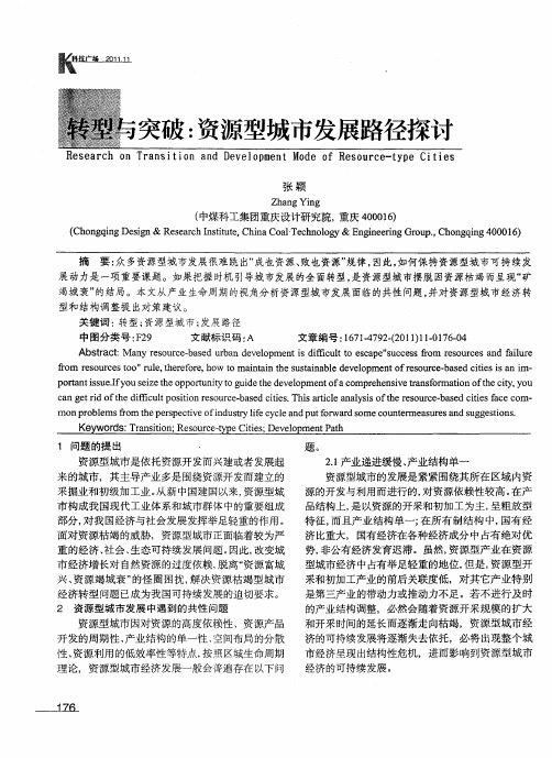转型与突破：资源型城市发展路径探讨
