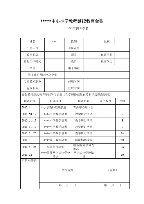 (完整word版)继续教育台账