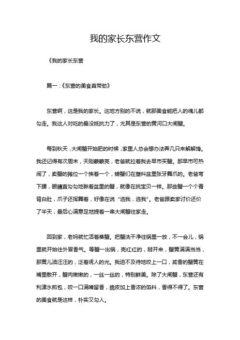 我的家长东营作文