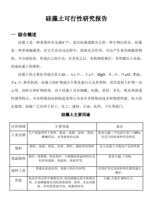 硅藻土可行性研究报告