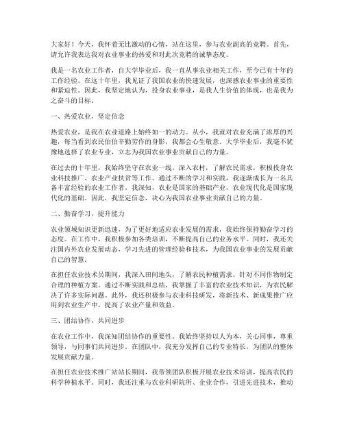 农业副高竞聘演讲稿