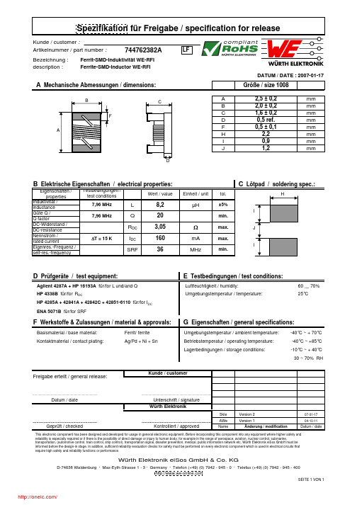 744762382A;中文规格书,Datasheet资料