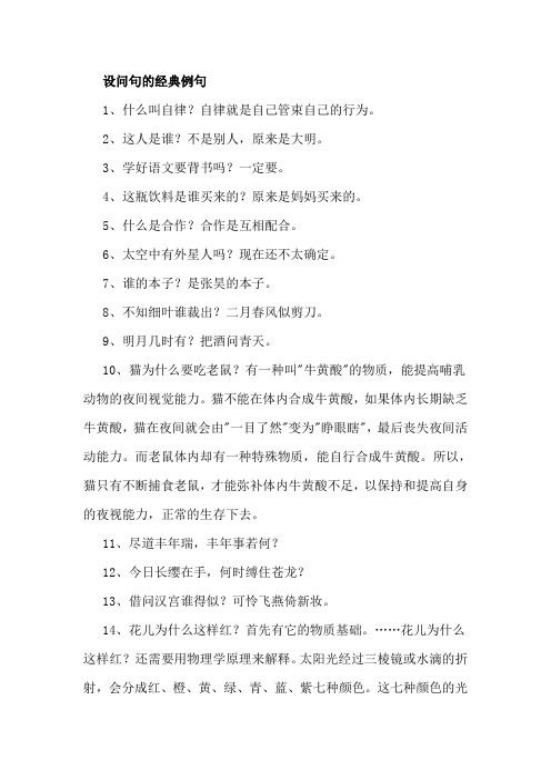 仿写设问句大全