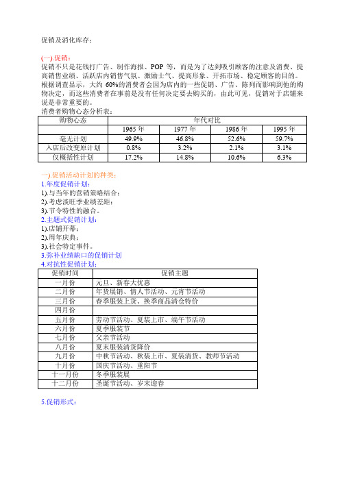 促销及消化库存