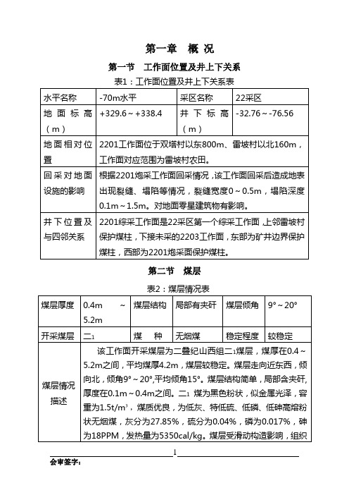 综放工作面作业规程