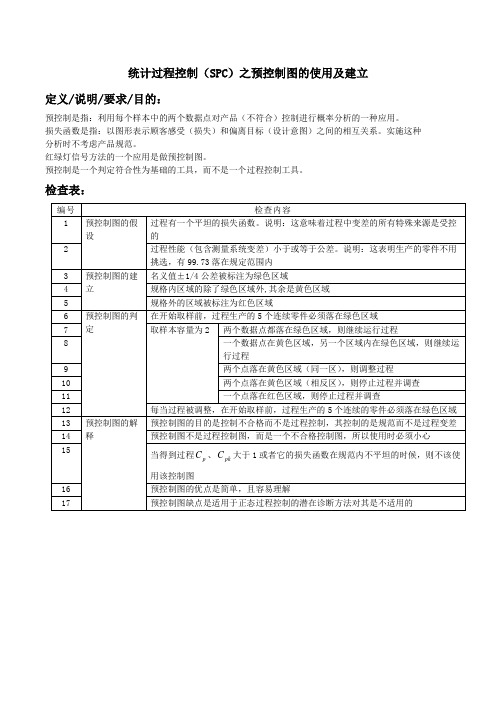 统计过程控制(SPC)之预控制图的使用及建立