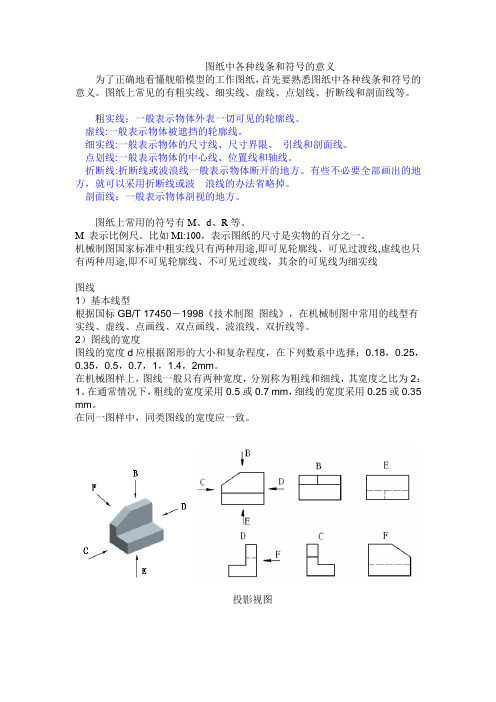 图纸中各种线条和符号的意义