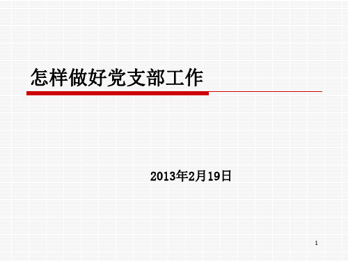 怎样做好党支部工作ppt课件