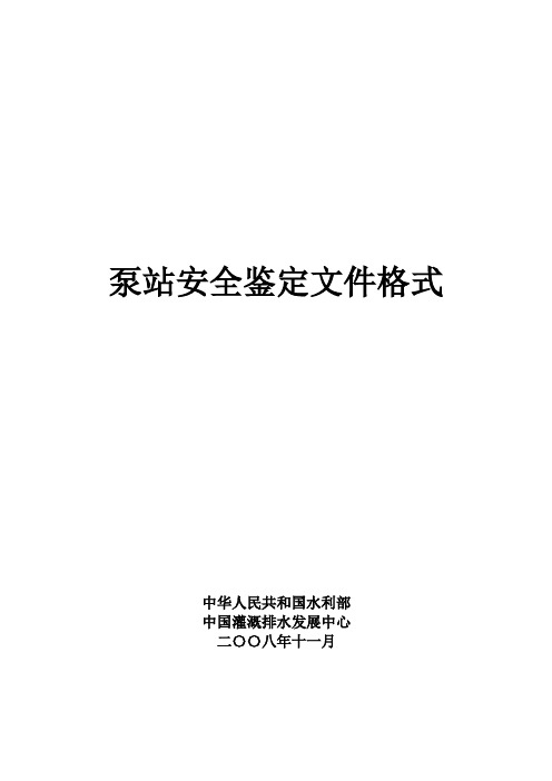 泵站安全鉴定文件格式