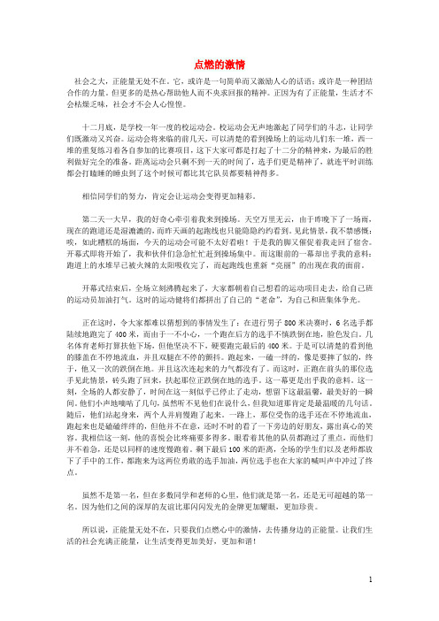 初中语文作文点燃的激情