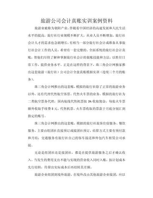旅行社会计真账模拟演练资料