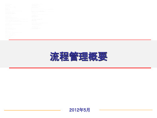 《流程管理》教学讲义和案例精品PPT课件