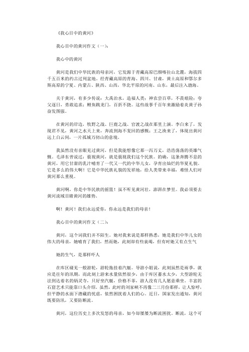 我心目中的黄河10篇_作文