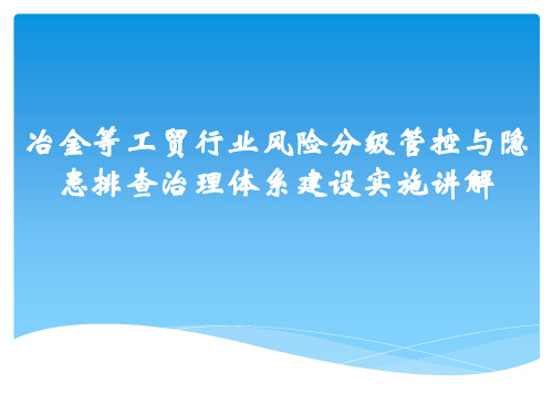 冶金等工贸行业风险分级管控