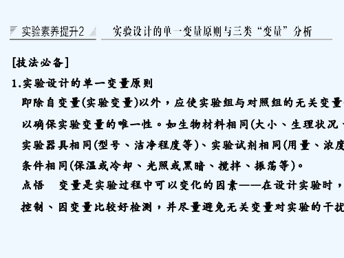 新高考生物(北师大)复习课件：第三单元 细胞的能量代谢 实验素养提升2 