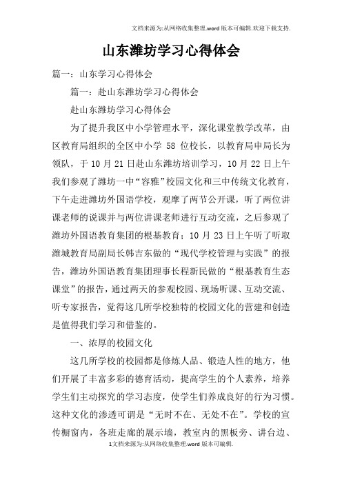 山东潍坊学习心得体会doc